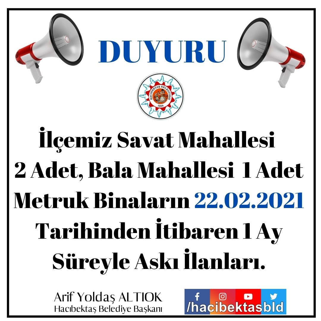METRUK BİNALAR DUYURUSU