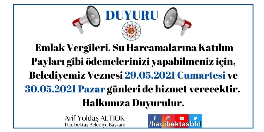 Emlak Vergileri ve Su katılım Payları Bilgilendirmesi