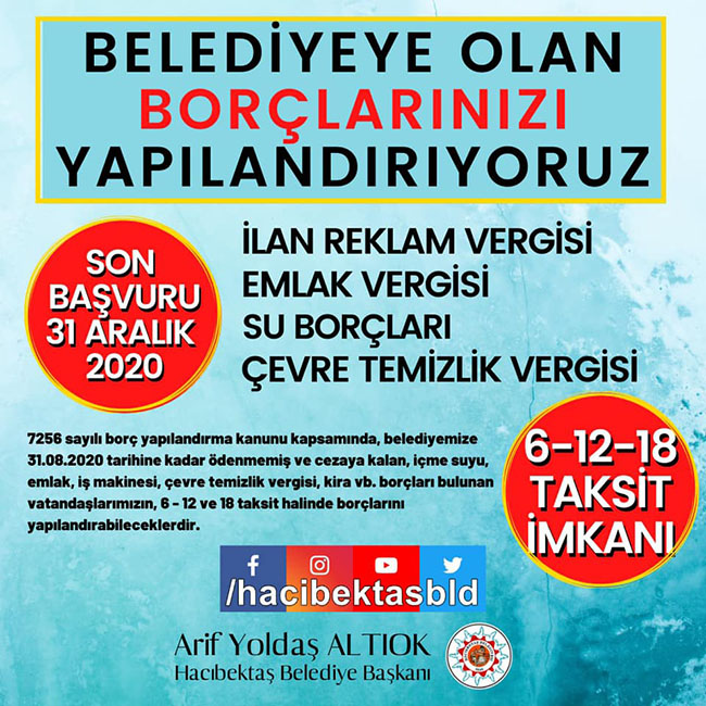Belediyemize Olan Borçlarınızı Yapılandırıyoruz.