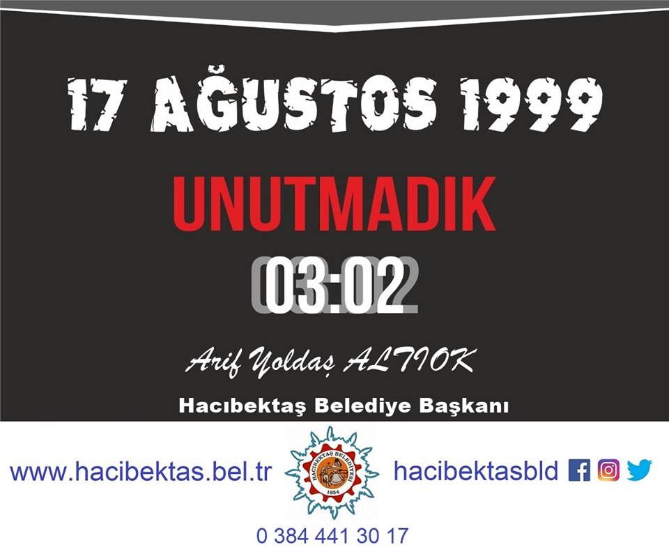 17 Ağustos 1999’da yaşanan Marmara Depremi’nde hayatını kaybedenleri rahmetle anıyoruz.