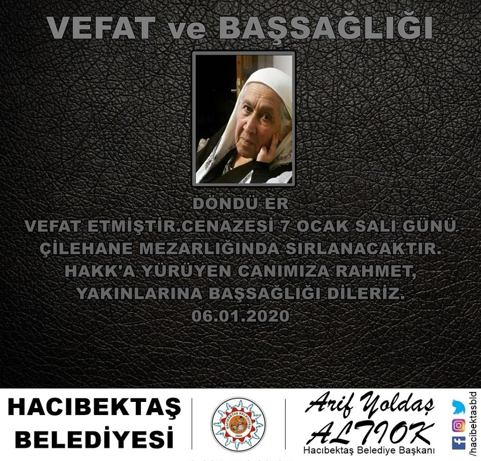 Döndü ER Vefat Başsağlığı