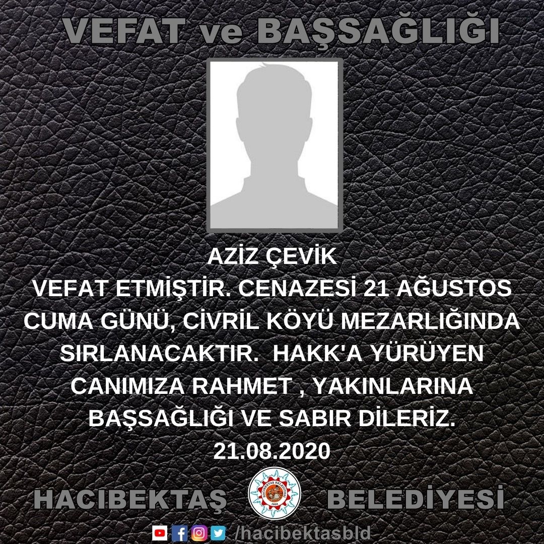 AZİZ ÇEVİK VEFAT ve BAŞSAĞLIĞI