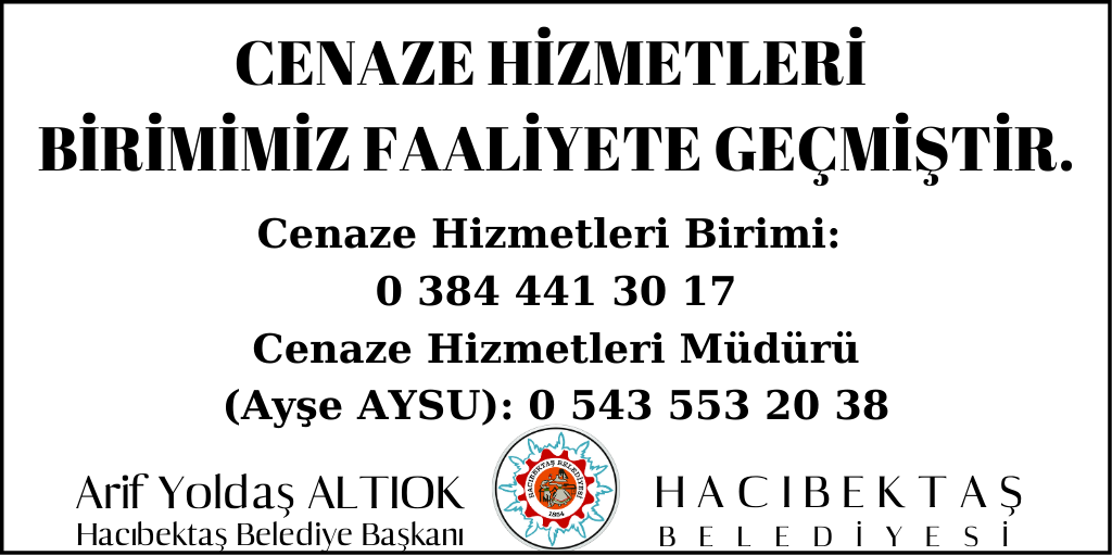 CENAZE HİZMETLERİ BİRİMİMİZ FAALİYETE GEÇMİŞTİR.