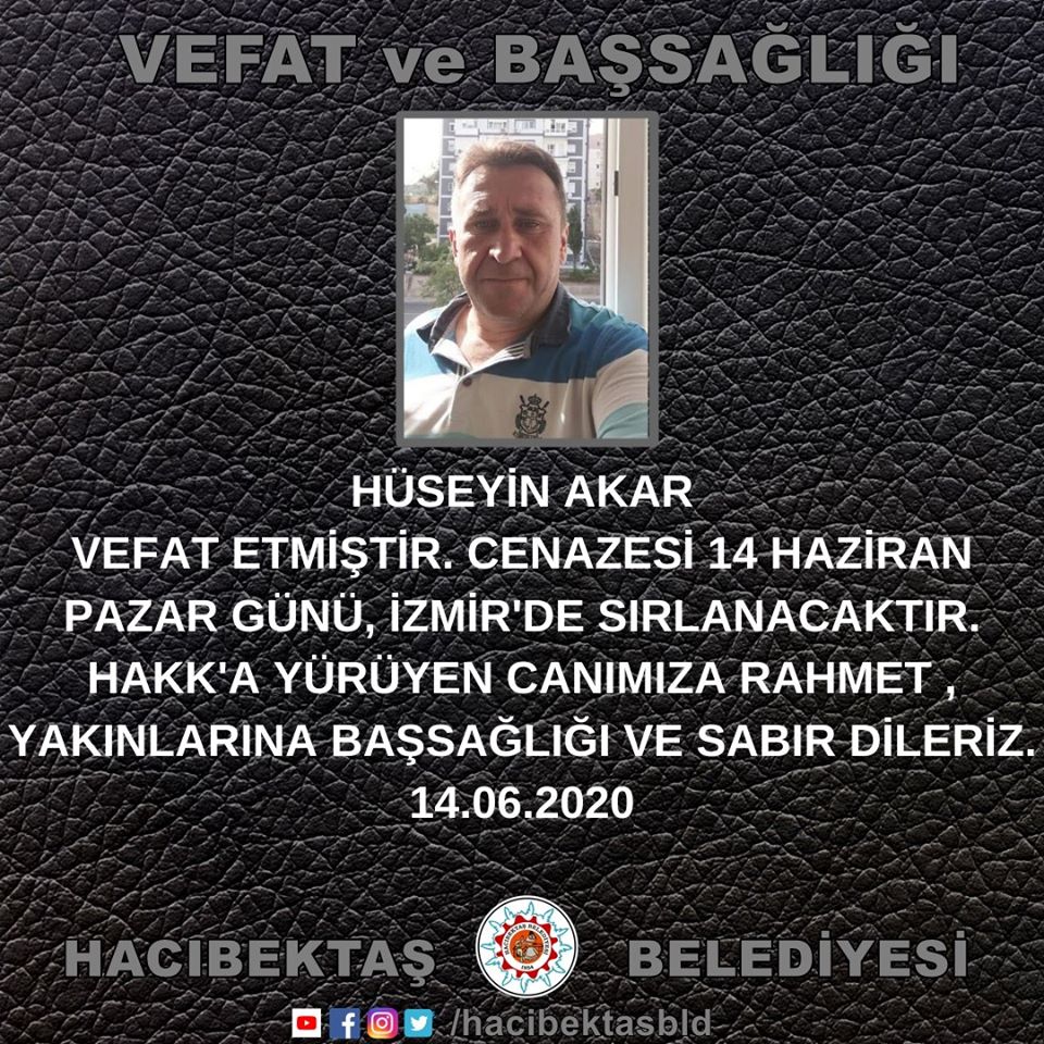 Hüseyin AKAR Vefat ve Başsağlığı