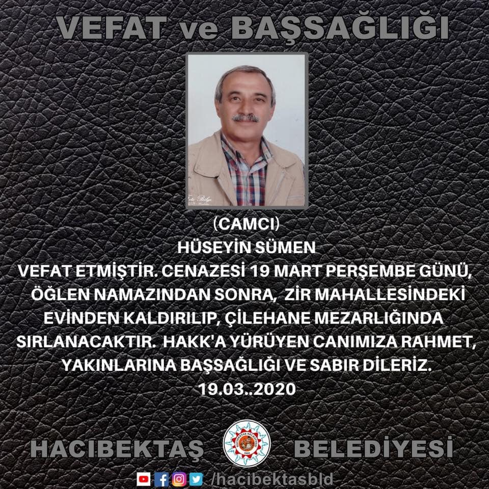 Hüseyin SÜMEN Vefat ve Başsağlığı.