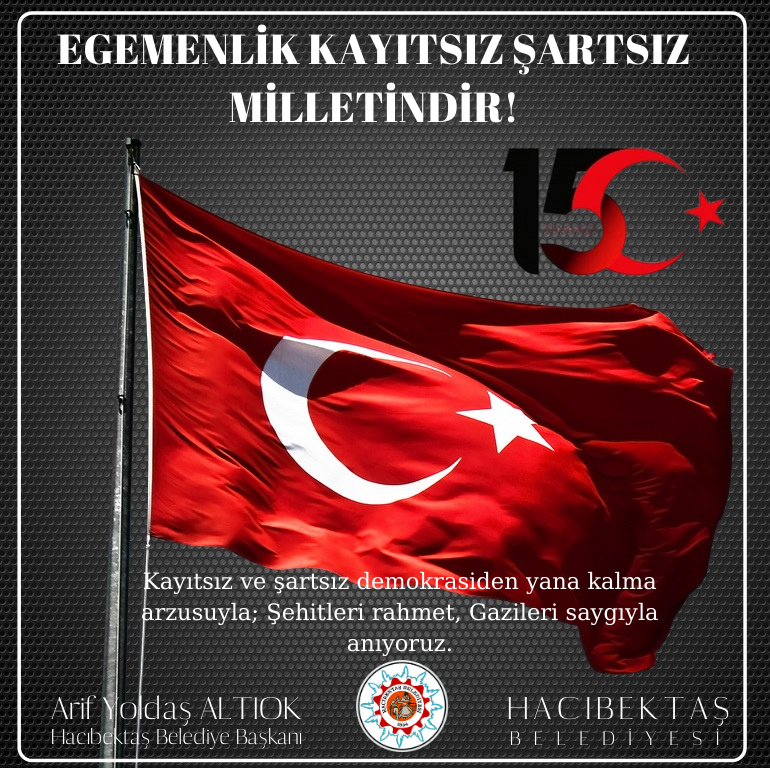 EGEMENLİK KAYITSIZ ŞARTSIZ MİLLETİNDİR!