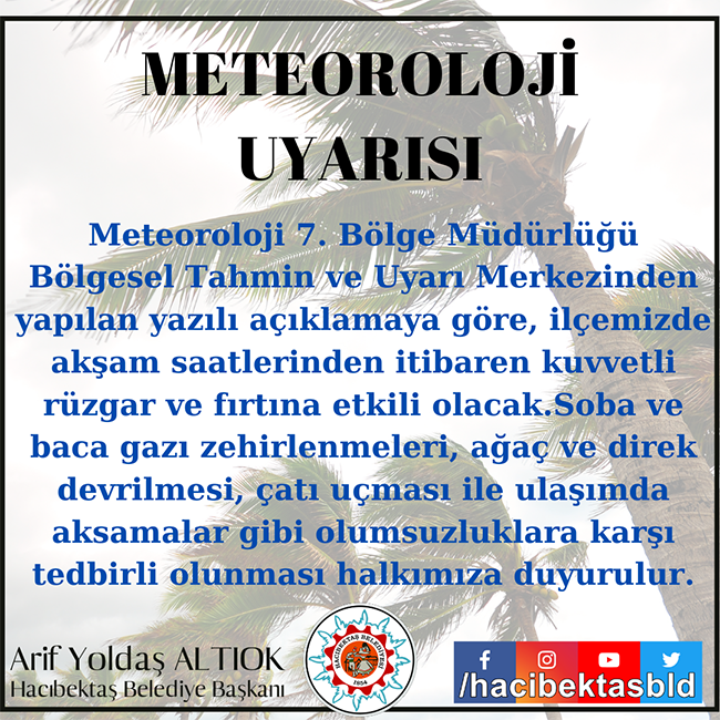 METEOROLOJİ UYARISI