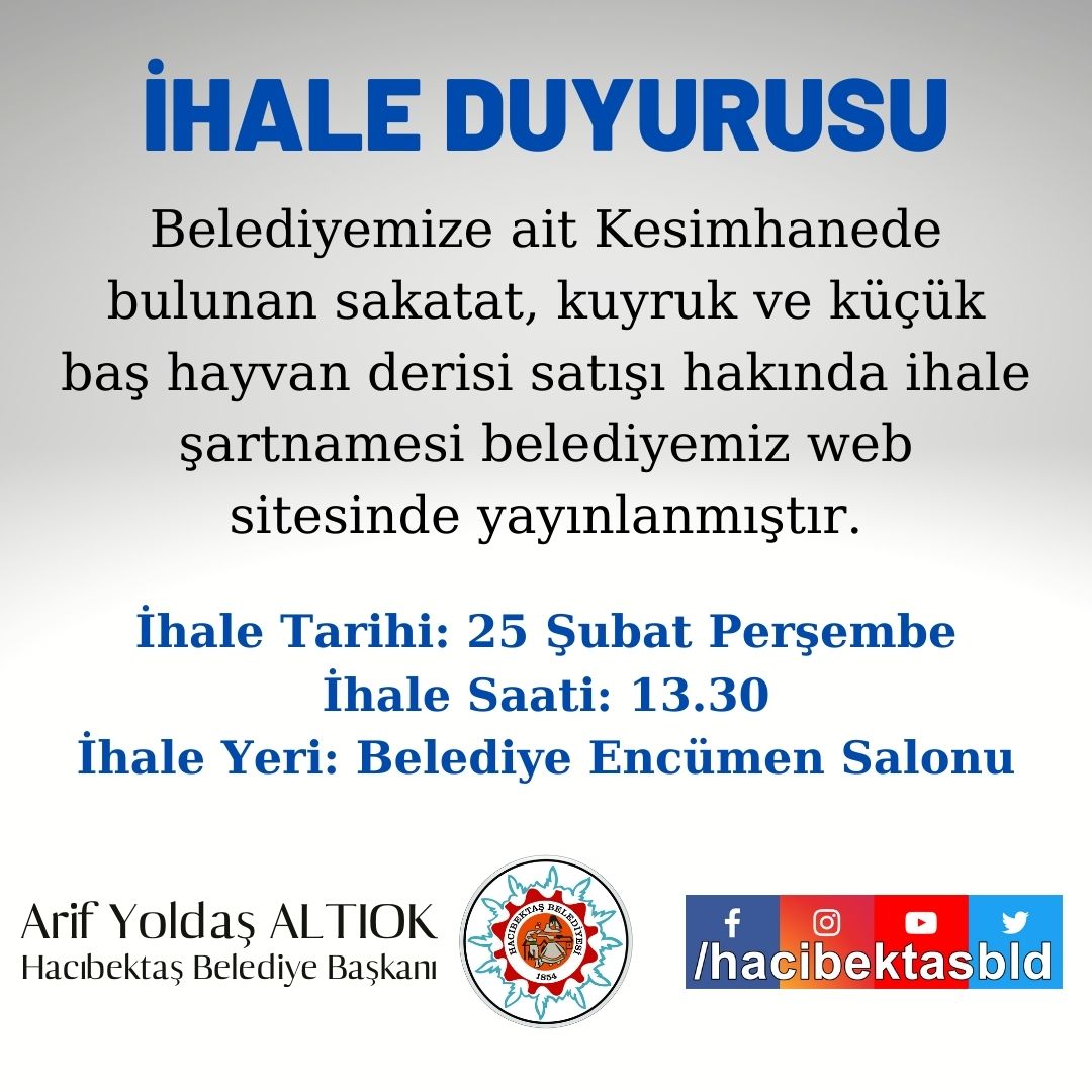 İHALE DUYURUSU