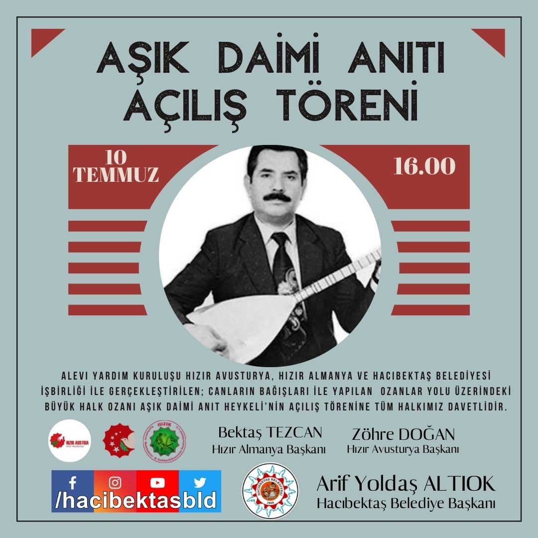 Aşık Daimi Anıtı Açılış Töreni