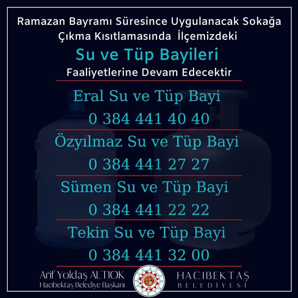 Su ve Tüp Bayileri Faaliyetlerine Devam Edecektir.