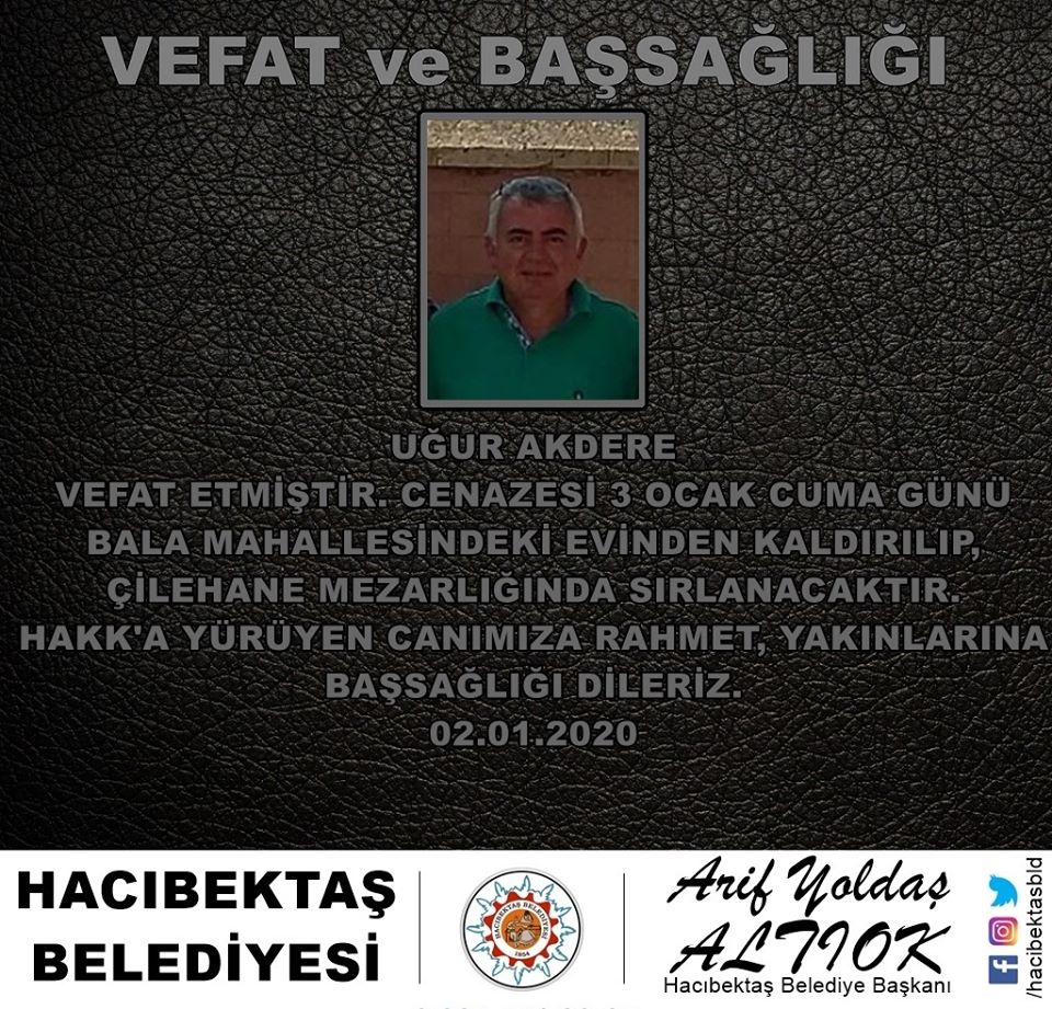 Uğur AKDERE Vefat Başsağlığı