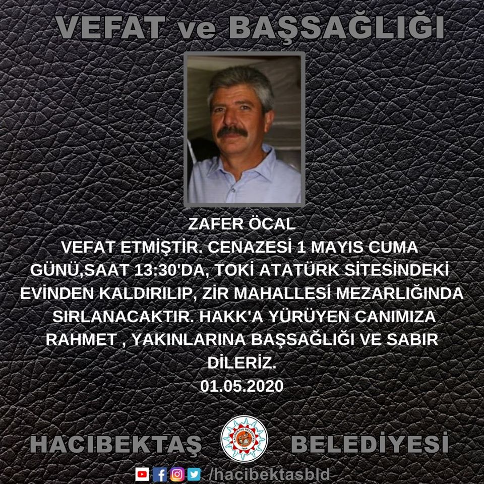 Zafer ÖCAL Vefat ve Başsağlığı.