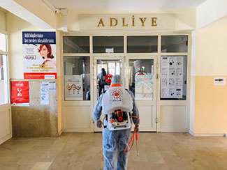 Hükümet Konağı, Adliye ve Bankalarımızın dezenfekte çalışmalarımız.