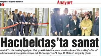 “Hacıbektaş’ta Sanat” konulu resim sergisi ANAYURT gazetesinde tam sayfa haber olmuştur.