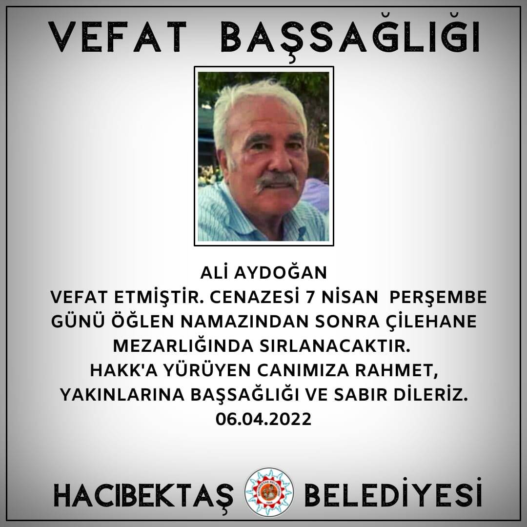 Ali AYDOĞAN Vefat ve Başsağlığı