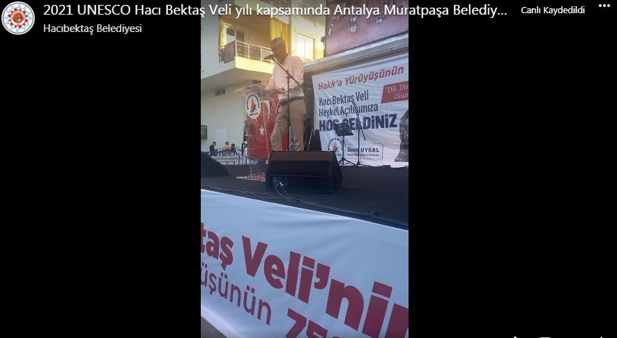 2021 UNESCO Hacı Bektaş Veli yılı kapsamında Antalya Muratpaşa Belediyesi’nin Düzenlediği Hacı Bektaş Veli Heykel’i Açılış Töreni