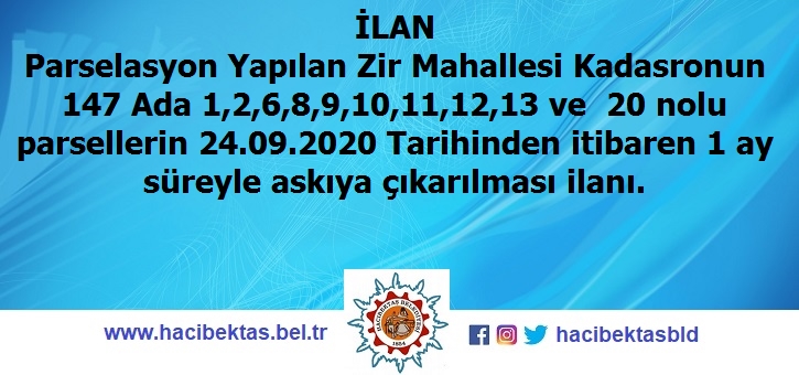 Parselasyon İlanı.