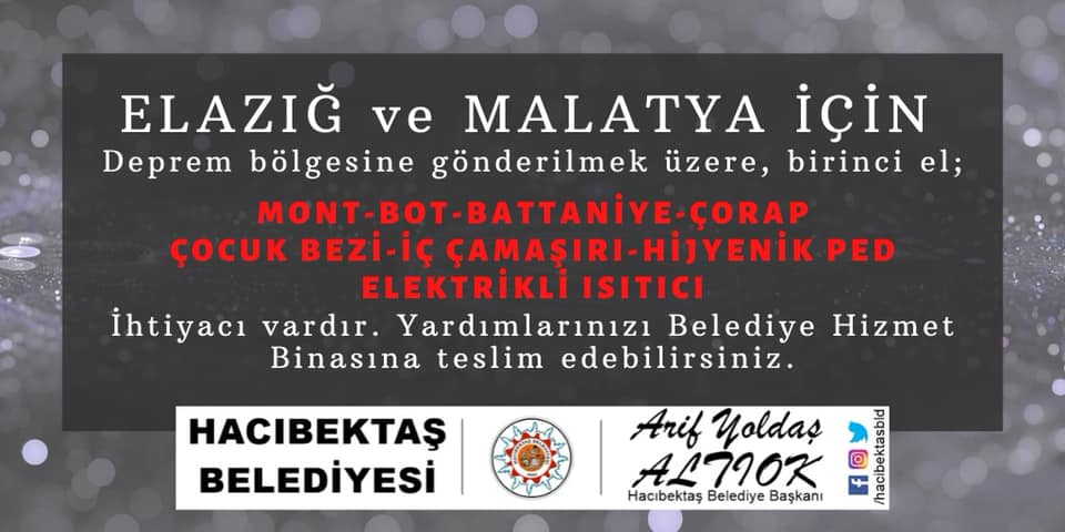 Yardımlarınızı Belediye Hizmet Binasına Teslim Edebilirsiniz.