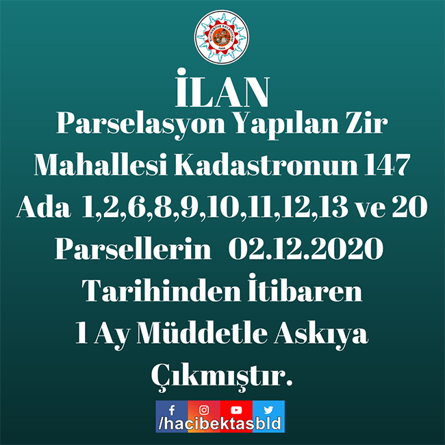 Parselasyon İlanı.